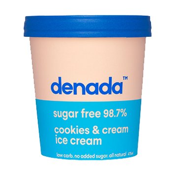 Denada Sugar Free Ice Cream Cookies & Cream 475ml x 6