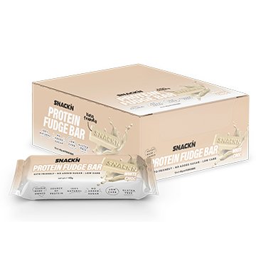 Snackn Protein Fudge Bar White Chocolate 40g x 12 - Pemco Agencies Pty Ltd