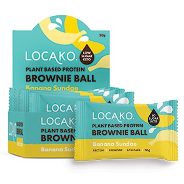 Locako Protein Plant Based Brownie Ball Banana Sundae 30g x 10