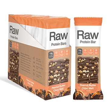 Amazonia Raw Plant Protein Bars Peanut Butter Choc Melt 40g x 10