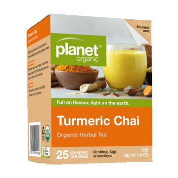 Planet Organic Turmeric Chai Tea 25t-bags