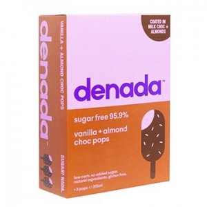 Denada Sugar Free Choc Pops Vanilla & Almond (315ml x 3) x 8