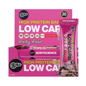 Body Science High Protein Low Carb Bar Rocky Road 60g x 12