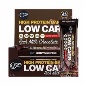 Body Science High Protein Low Carb Bar Rich Milk Chocolate 60g x 12