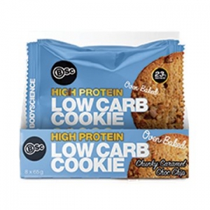 Body Science High Protein Low Carb Cookie Chunky Caramel Choc Chip 65g x 8