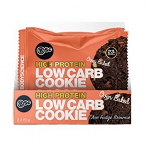 Body Science High Protein Low Carb Cookie Choc Fudge Brownie 65g x 8