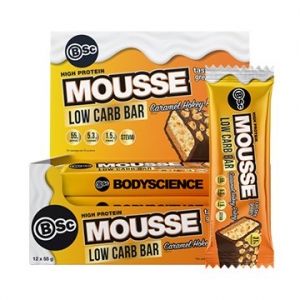 Body Science High Protein Low Carb Mousse Bar Caramel Hokey Pokey 55g x 12