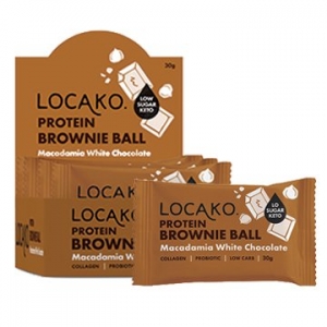 Locako Protein Brownie Ball Macadamia White Choc 30g x 10