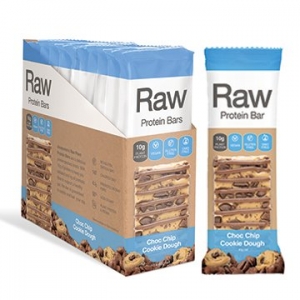 Amazonia Raw Plant Protein Bars Choc Chip Cookie Dough 40g x 10