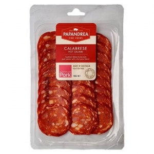 Papandrea Fine Foods Calabrese Hot Salami Sliced 100g x 8