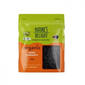 Natures Delight Organic Dried Currants 250g
