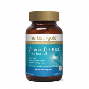 Herbs of Gold Vegan Vitamin D3 1000 (with Rice Bran Oil) 120caps