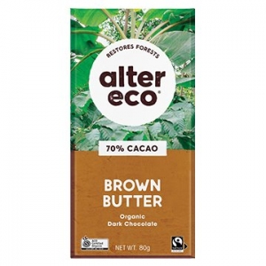 Alter Eco Organic Dark Chocolate Brown Butter (70%) 80g x 12