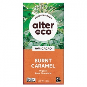 Alter Eco Organic Dark Chocolate Burnt Caramel (70%) 80g x 12