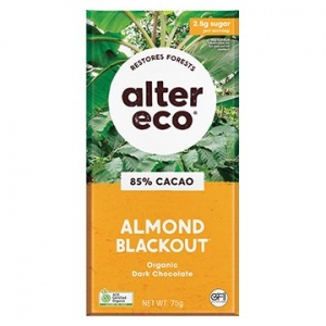 Alter Eco Organic Vegan Dark Chocolate Salted Almonds (70%) 80g x 12