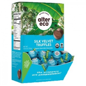 Alter Eco Organic Dark Chocolate Truffles Silk Velvet Counter Display12g x 60