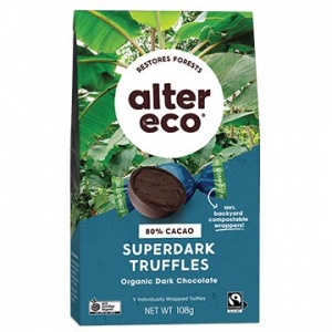 Alter Eco Organic Vegan Dark Chocolate Truffles Superdark 108g x 5