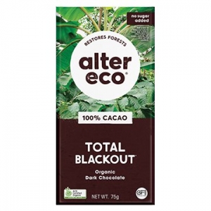 Alter Eco Organic Dark Chocolate Total Blackout (100%) 75g x 12