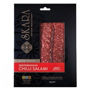 Skara Smallgoods Mediterranean Chilli Salami Sliced 100g x 8