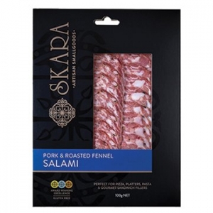 Skara Smallgoods Pork & Roasted Fennel Salami Sliced 100g x 10