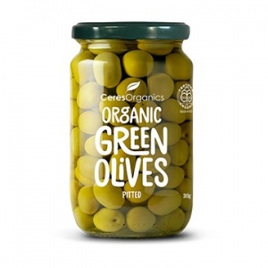 Ceres Organic Green Olives Pitted 315g
