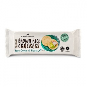 Ceres Organic Brown Rice Crackers Sour Cream & Chives 115g x 12