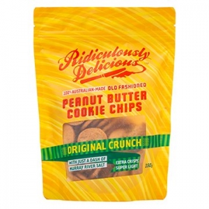 Ridiculously Delicious Peanut Butter Cookie Chips Original Crunch 150g x 8