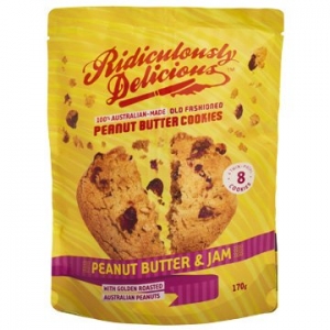 Ridiculously Delicious Peanut Butter & Jam Cookie Chips 150g x 8
