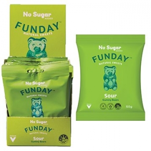 Funday Natural Sweets Sour Vegan Gummy Bears 50g x 12