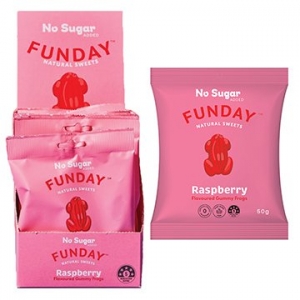 Funday Natural Sweets Raspberry Gummy Frogs 50g x 12